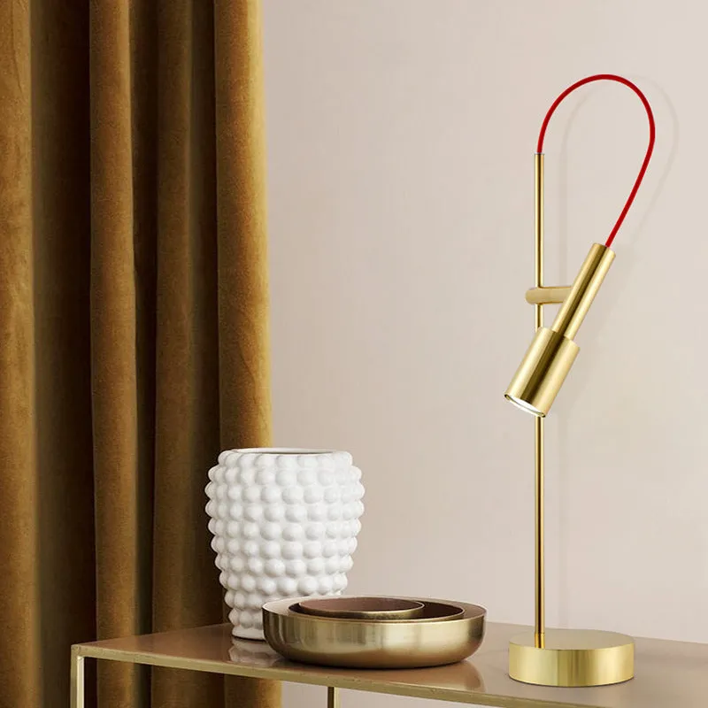 Simple modern rotating table lamp in sand black finish with wrought iron base and G9 bulb, suitable for bedside use
