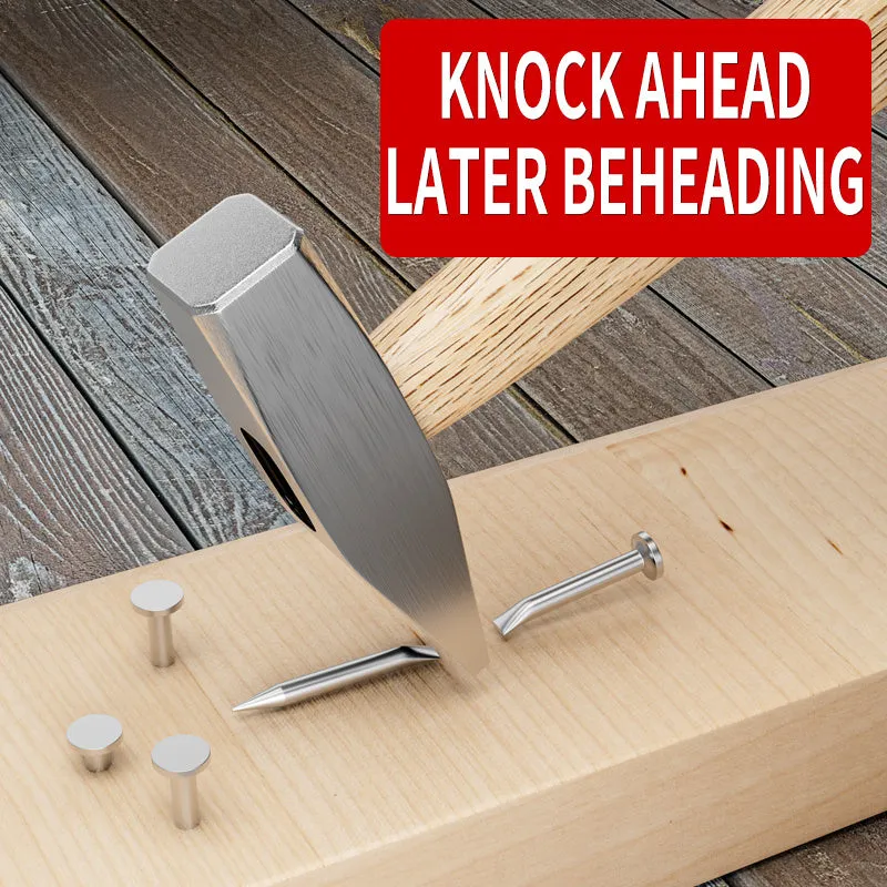 Mini claw hammer with wooden handle and high carbon steel head on a workbench