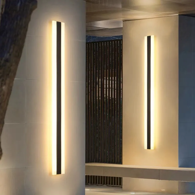 Outdoor LED strip wall lamp with wrought iron housing, 150cm length, IP65 waterproof rating