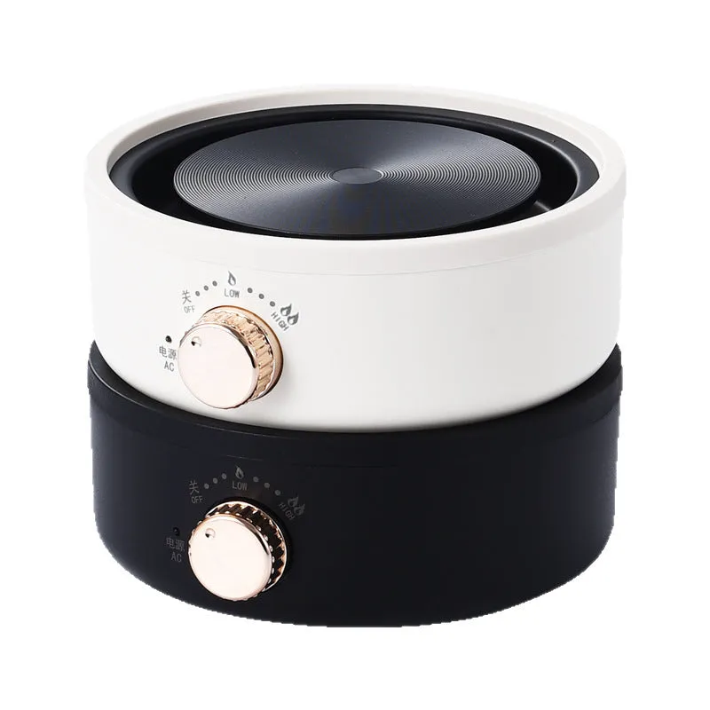 700W electric ceramic stove heating base in beige with black border and knob control