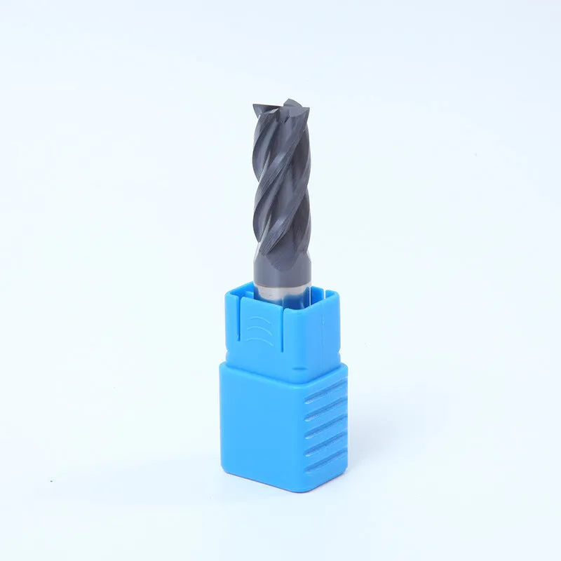 Carbide milling cutter with spiral cutting edge and straight shank in hard alloy construction