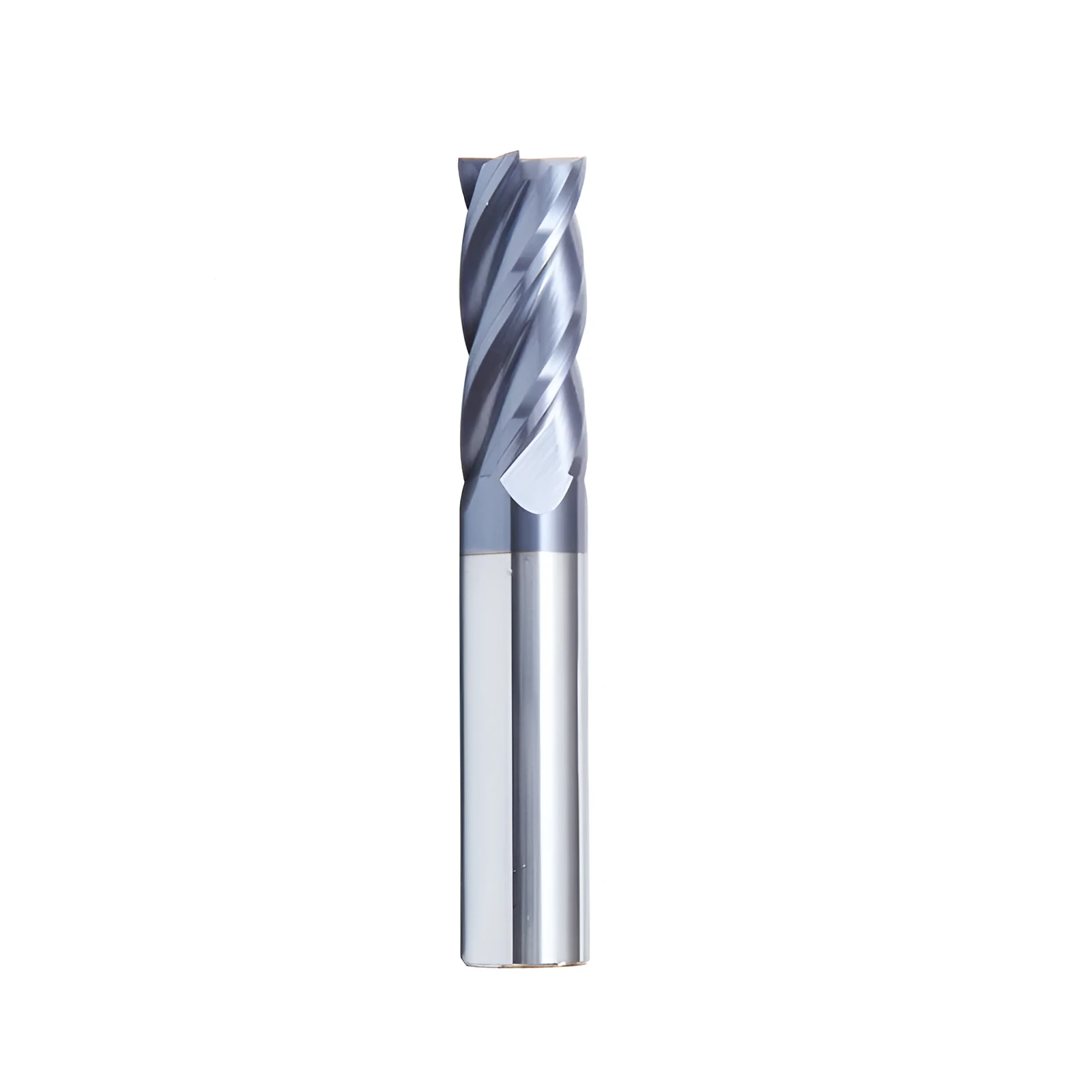 Carbide milling cutter with spiral cutting edge and straight shank in hard alloy construction