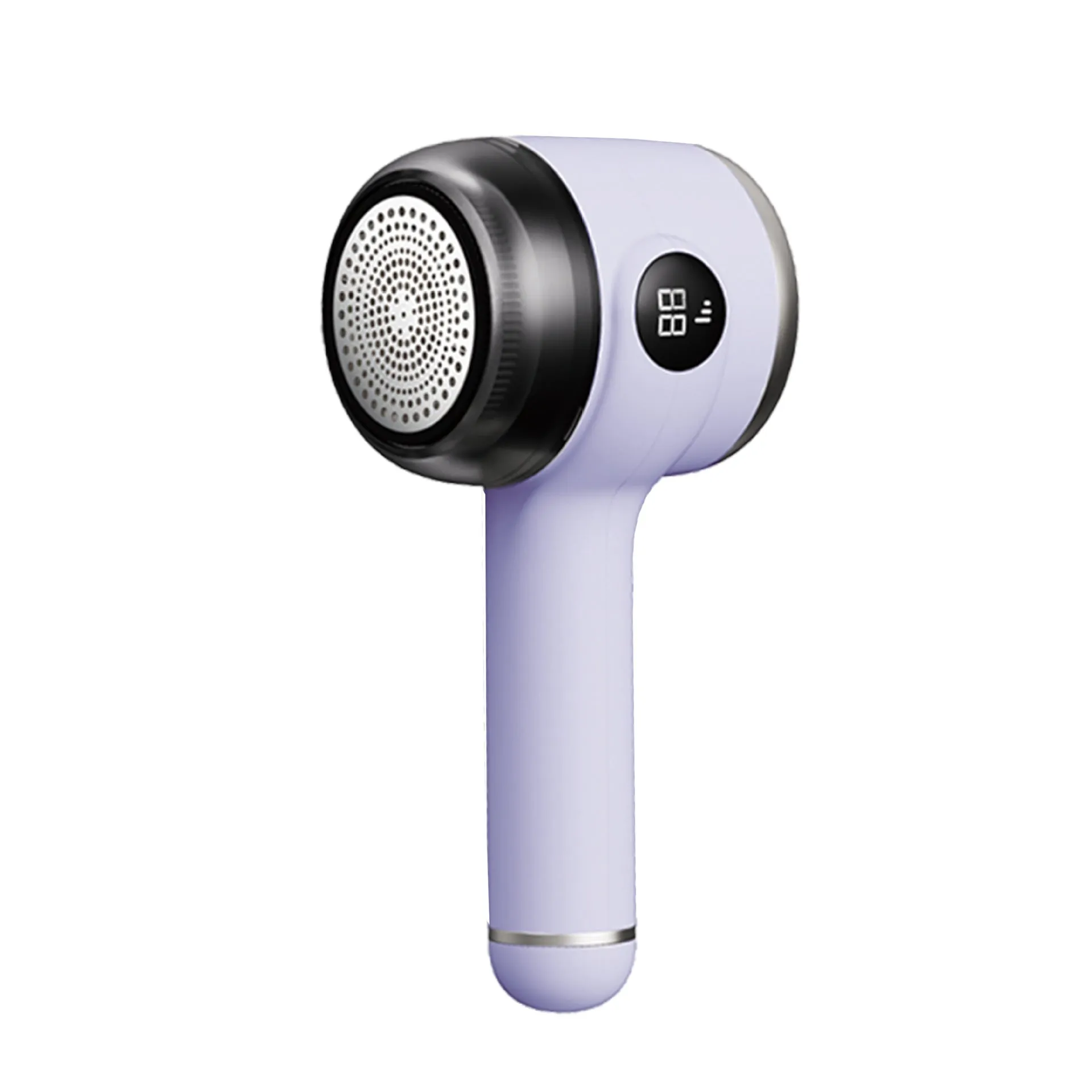Rechargeable fur ball trimmer for fabric care in white with charging cable