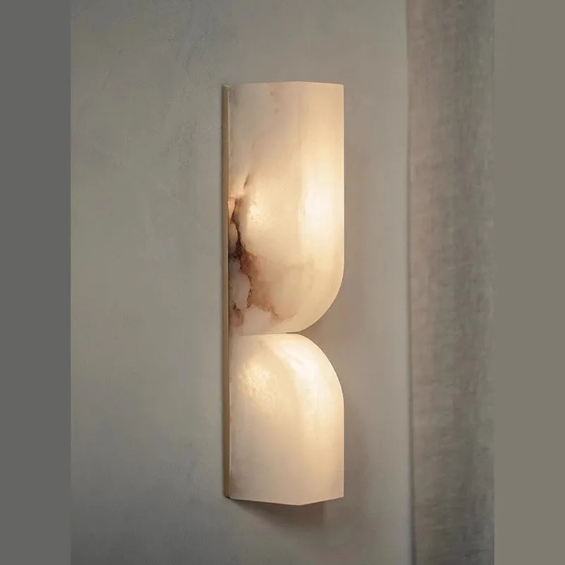 Modern Nordic wall lamp strip with copper construction emitting warm light