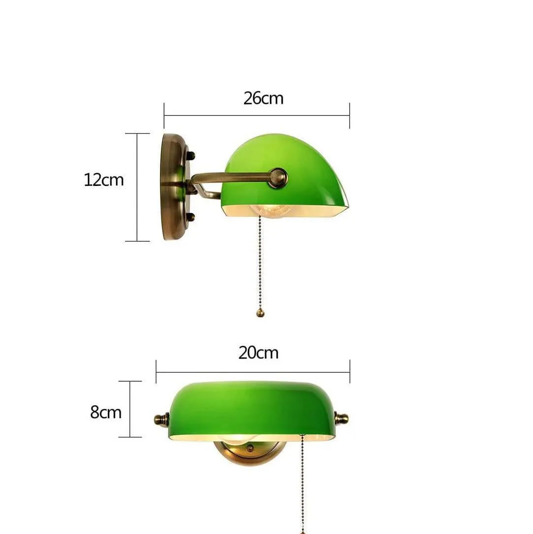 Creative Home American retro decorative wall light in antique blue finish with glass shade