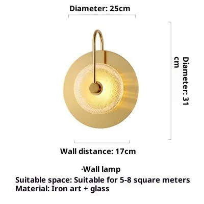 Modern simplicity wall lamp with clear glass shade on wall in living room background
