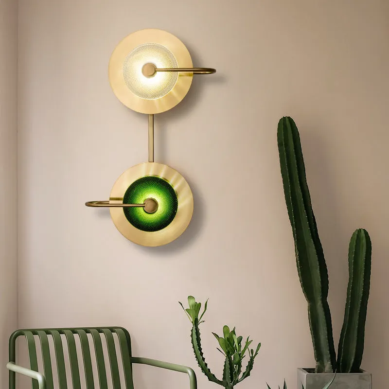 Modern simplicity wall lamp with clear glass shade on wall in living room background
