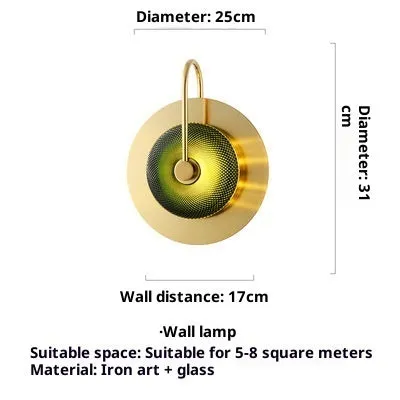 Modern simplicity wall lamp with clear glass shade on wall in living room background