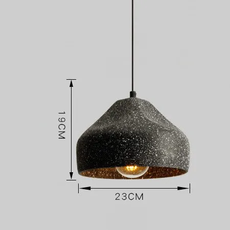 Nostalgic industrial style cement pendant light in sand black finish with Nordic design, ceiling mounted