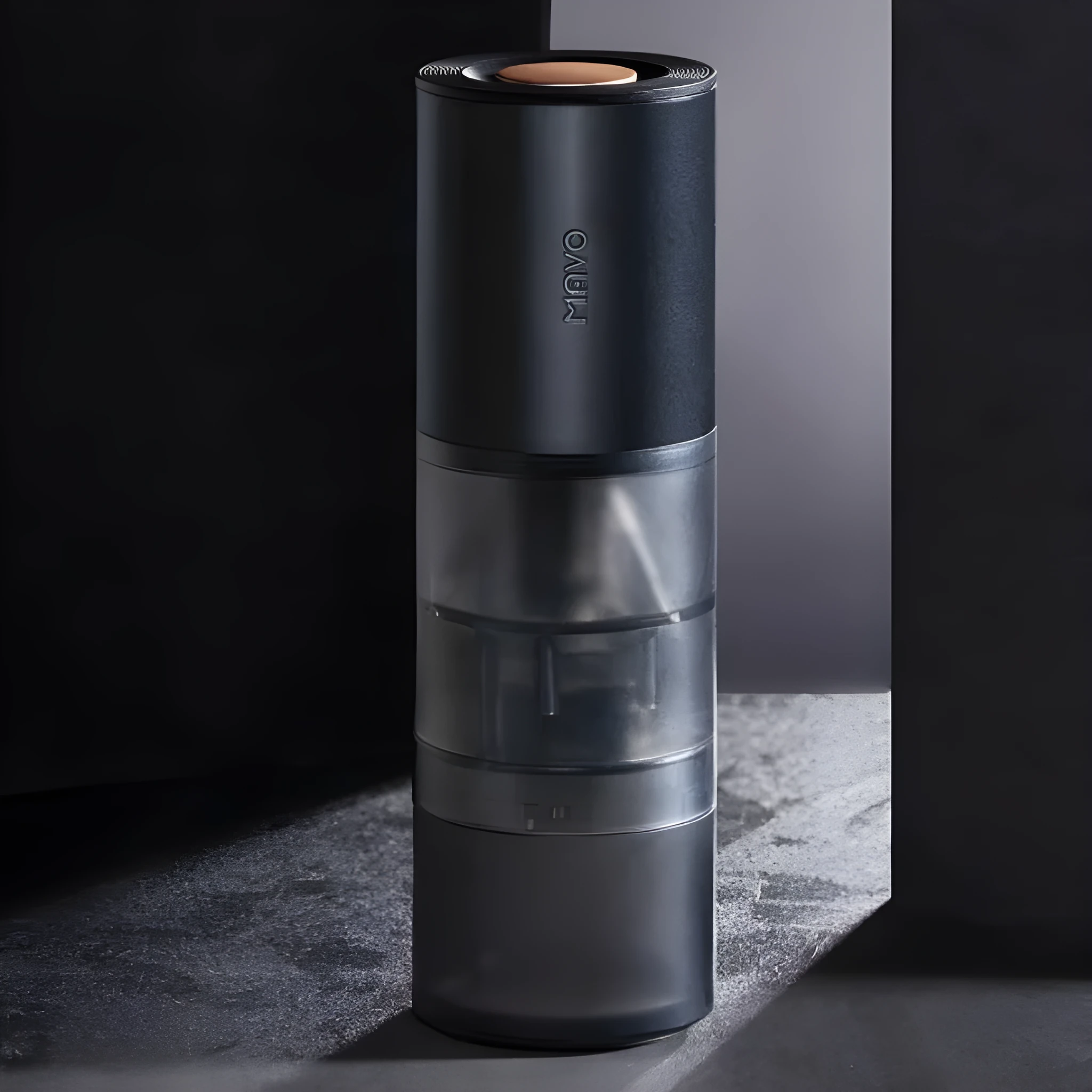 Aurora Italian hand brewed automatic electric coffee bean grinder with stainless steel blade, handle, and portable bag