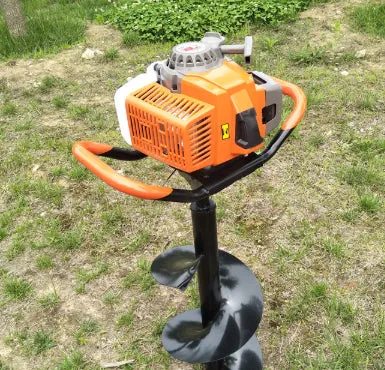 Portable single-person gasoline-powered fruit tree fertilization digging machine with hole digger attachment