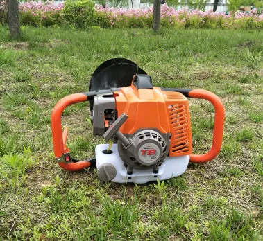 Portable single-person gasoline-powered fruit tree fertilization digging machine with hole digger attachment