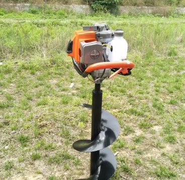 Portable single-person gasoline-powered fruit tree fertilization digging machine with hole digger attachment