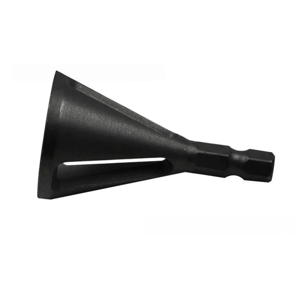 High-speed steel hexagonal three-groove deburring tool for drill bits in black finish