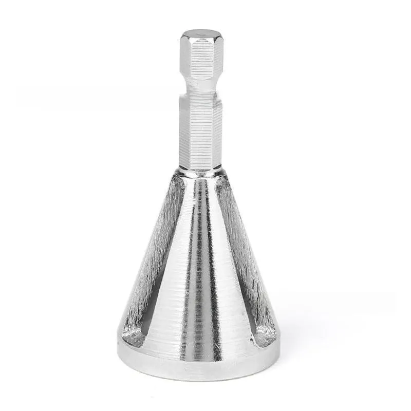 High-speed steel hexagonal three-groove deburring tool for drill bits in black finish