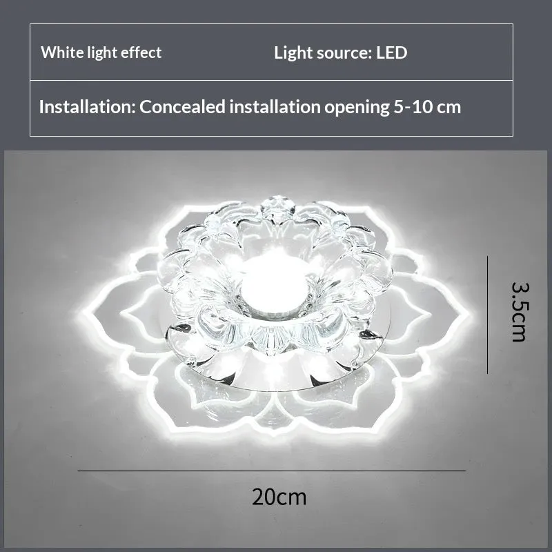 Modern minimalist round crystal ceiling lamp for corridor with 11W colourful light options