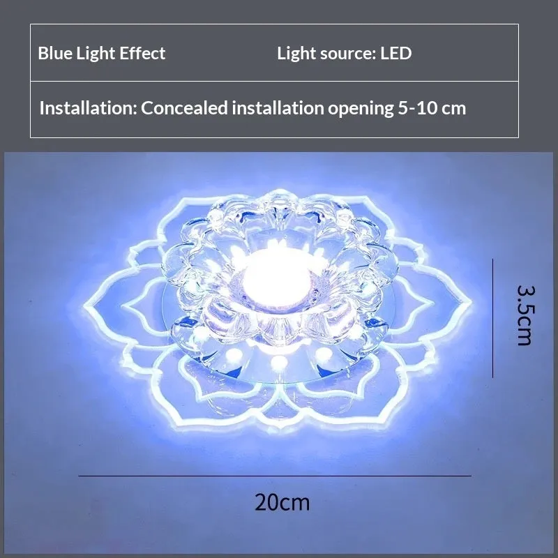 Modern minimalist round crystal ceiling lamp for corridor with 11W colourful light options