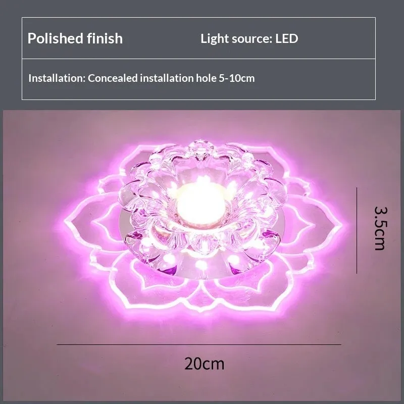 Modern minimalist round crystal ceiling lamp for corridor with 11W colourful light options