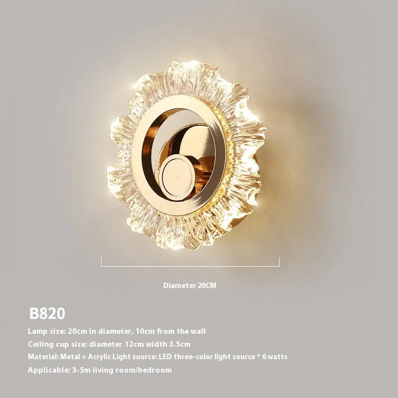 High Sense modern acrylic wall lamp showing three colour light settings on a white wall.