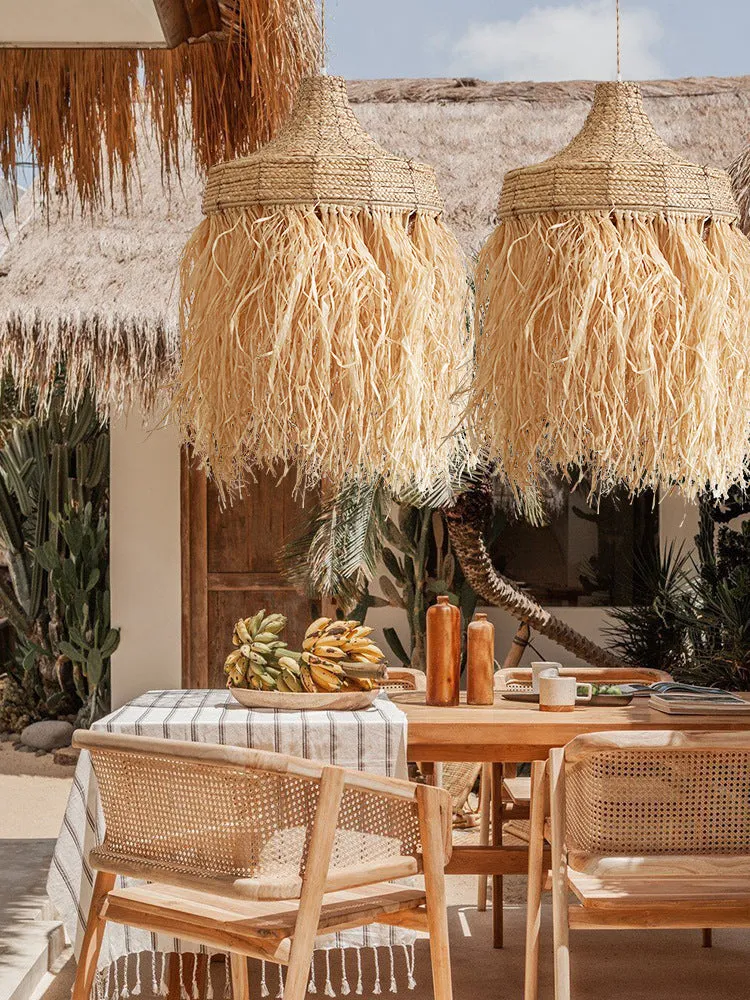 50cm diameter retro restaurant chandelier with wild vetch and willow weaving southeast Asian style