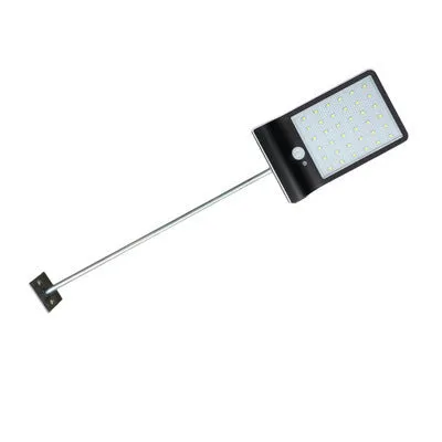 Black and white waterproof solar-powered LED garden light for outdoor use.