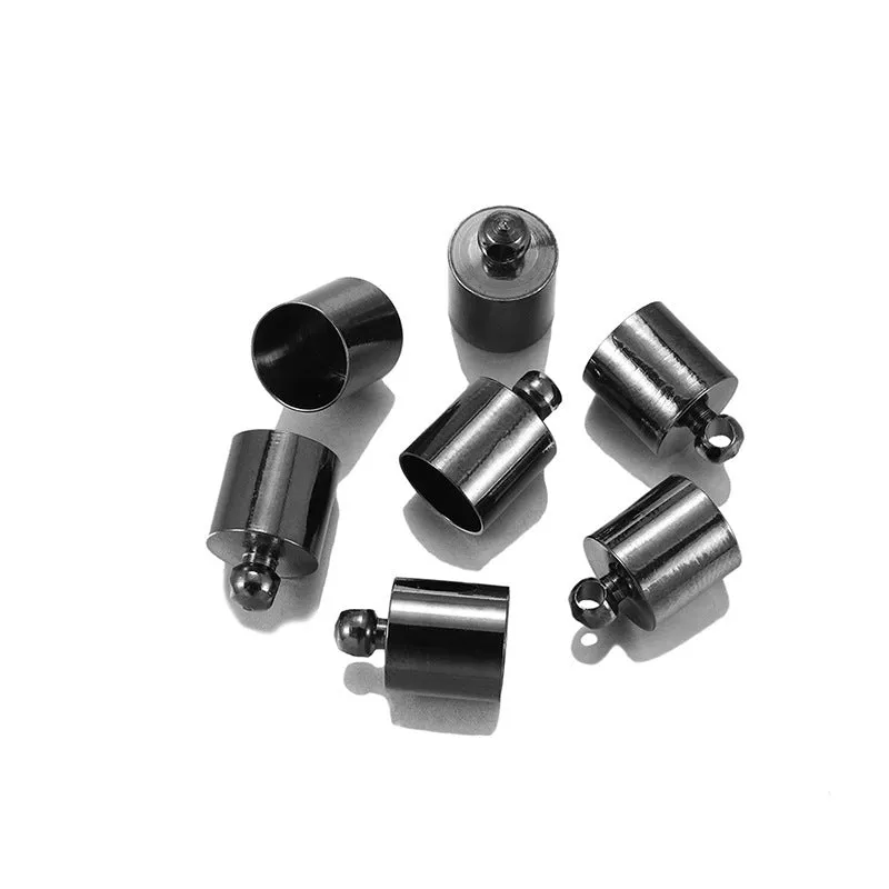 50 copper caps in electroplated finish for jewellery making, showing size variations from 3x8mm to 12x15mm