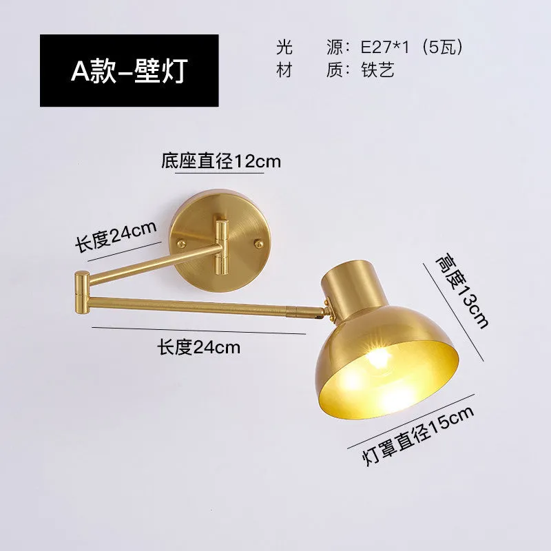 Modern double-section rocker arm wall lamp in a minimalist style mounted on a wall.