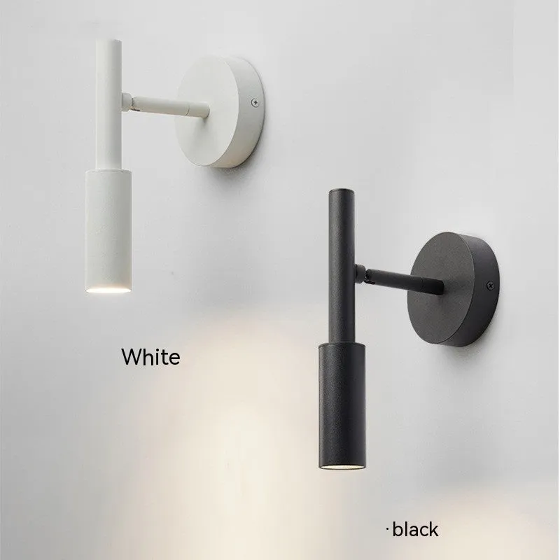 Modern wrought iron wall lamp in black or white with three colour light options