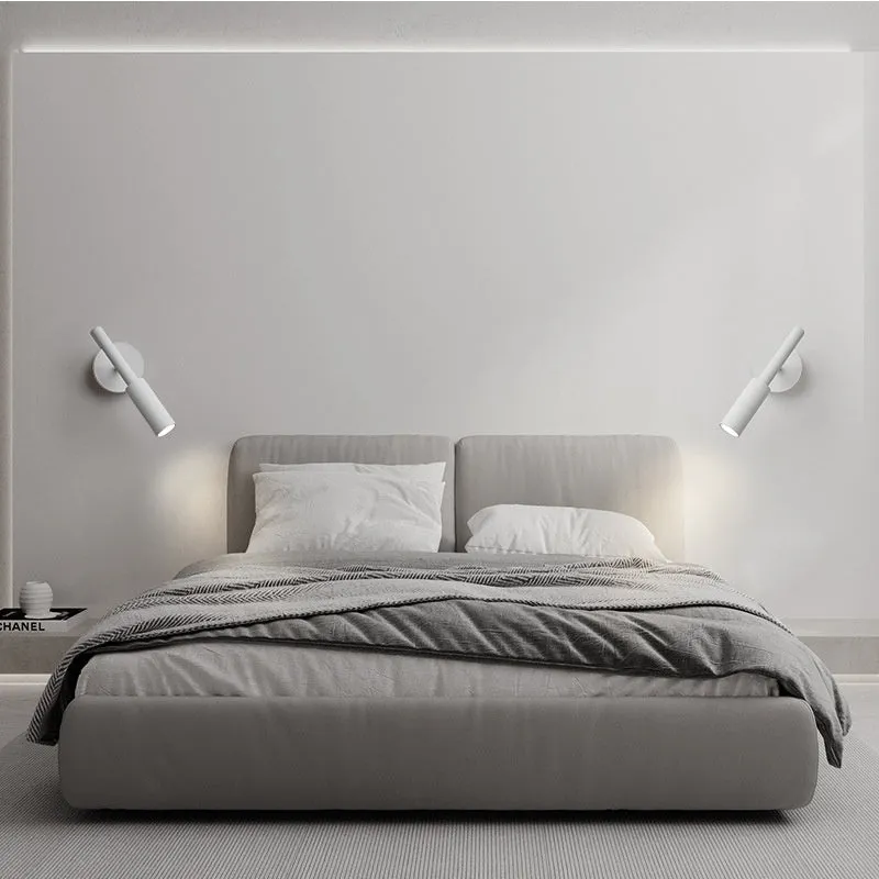 Modern wrought iron wall lamp in black or white with three colour light options