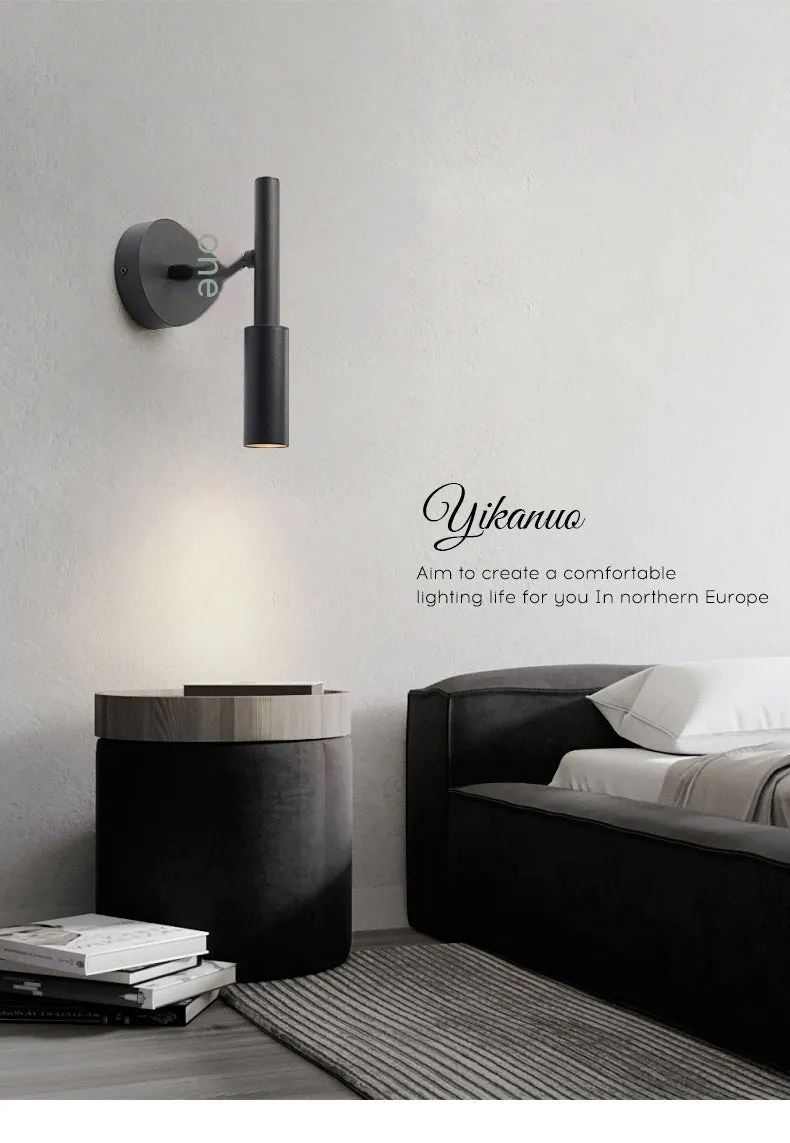 Modern wrought iron wall lamp in black or white with three colour light options