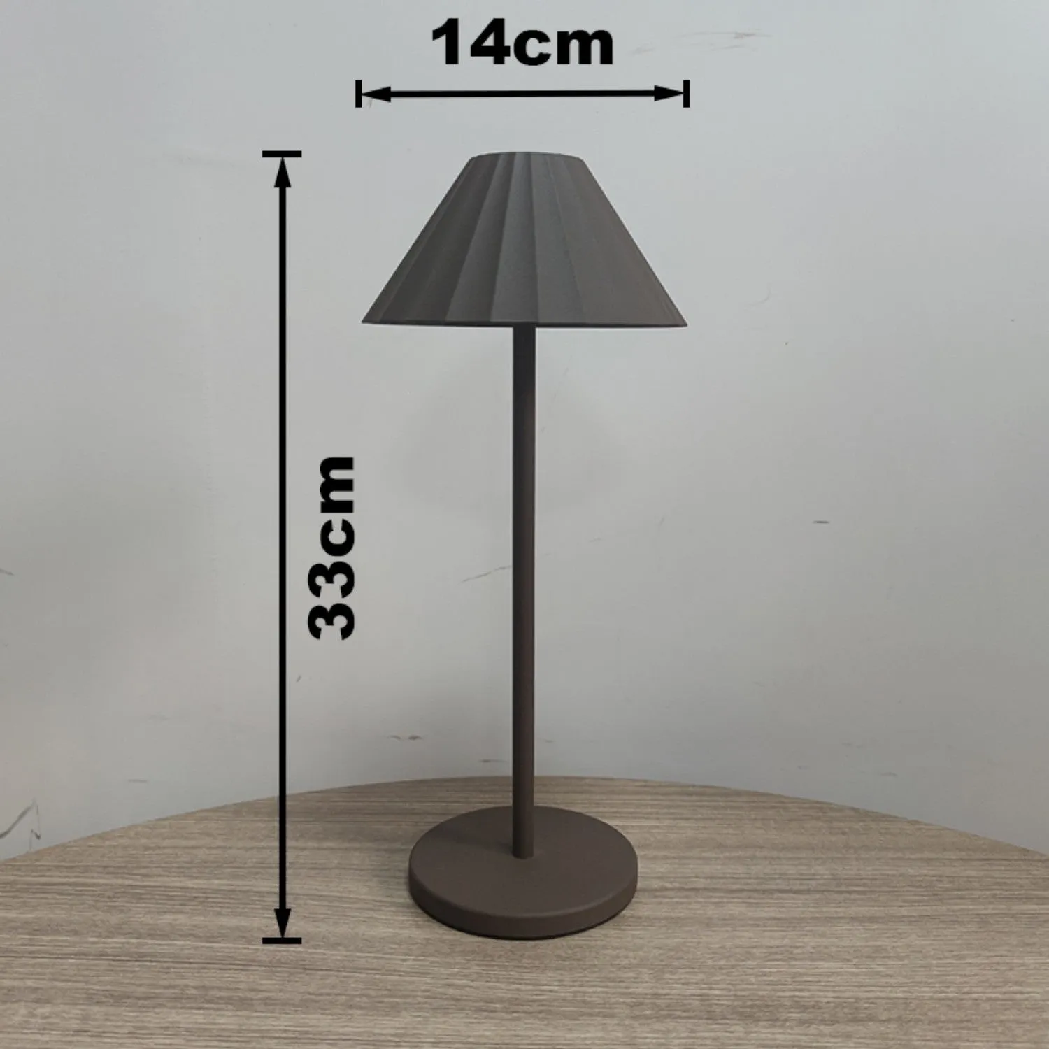 Alloy desk lamp with touch dimming switch showing black, brown, sand, and white colour options