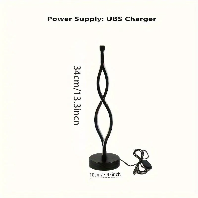 Black aluminium USB desk lamp with button control for three colour dimmable lighting.