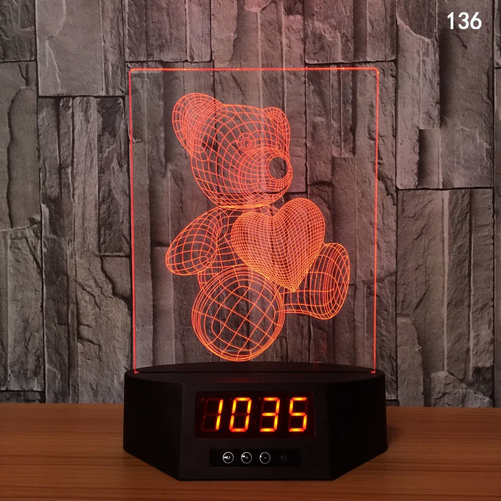 Dolphin-shaped 3D night light table lamp with wireless charging pad and remote control on wooden surface