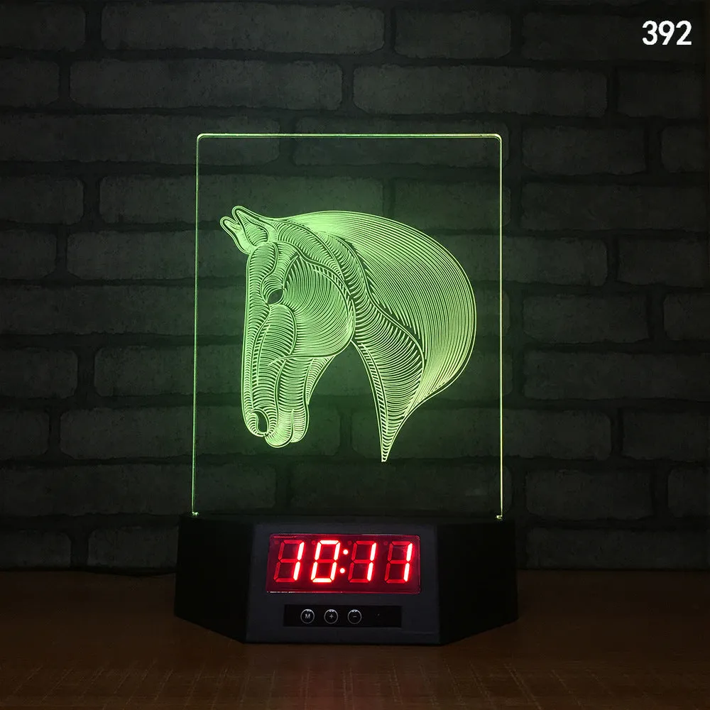 Dolphin-shaped 3D night light table lamp with wireless charging pad and remote control on wooden surface