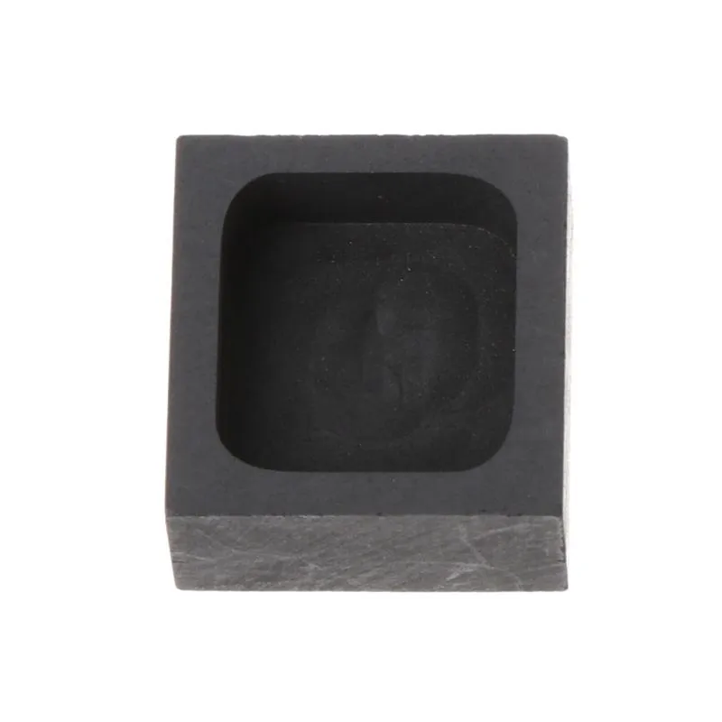 Square high-purity graphite crucible for melting precious metals like gold and silver