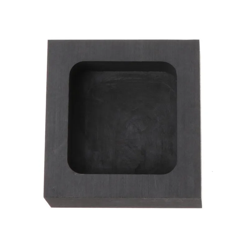 Square high-purity graphite crucible for melting precious metals like gold and silver