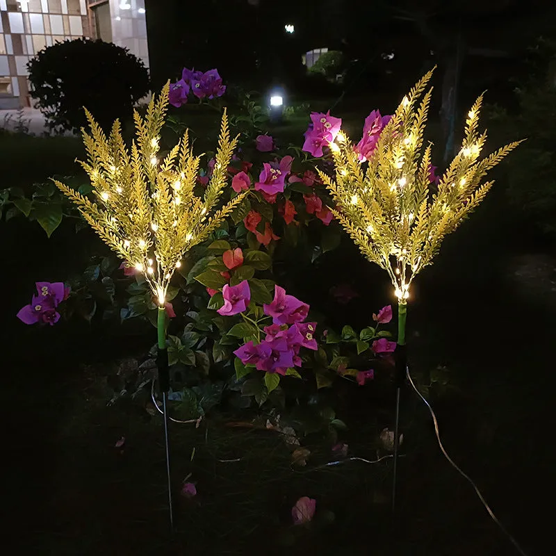 74cm tall solar-powered LED flower garden light in lavender colour options.