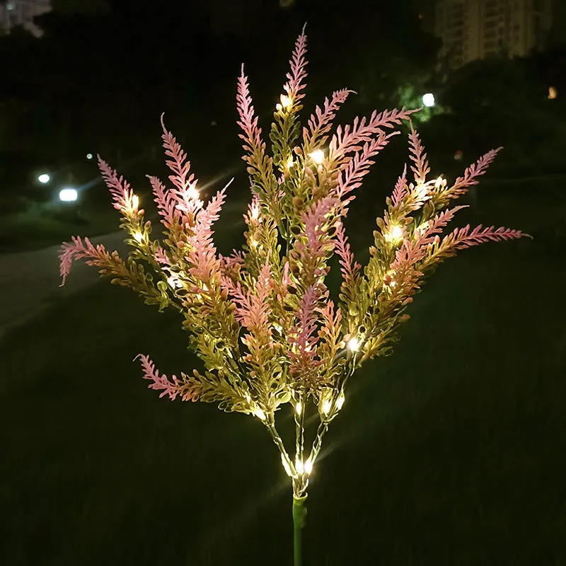 74cm tall solar-powered LED flower garden light in lavender colour options.