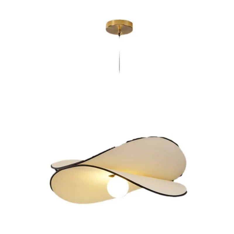 French style artistic chandelier pendant light with fabric potato chips shade for bedroom ceiling