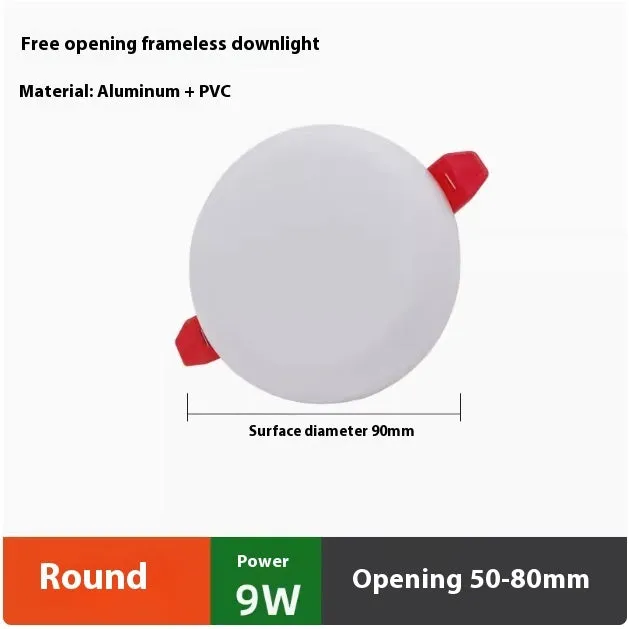 Ultra-thin aluminium LED panel light with adjustable hole tube mounting in circle and square shapes