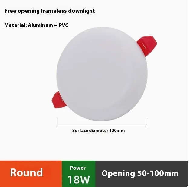 Ultra-thin aluminium LED panel light with adjustable hole tube mounting in circle and square shapes