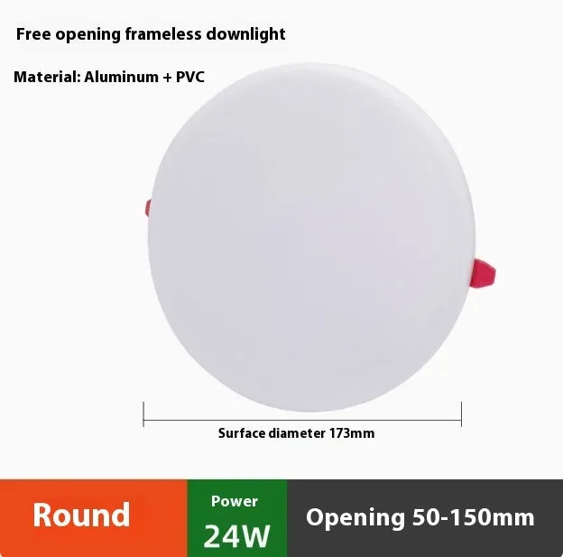 Ultra-thin aluminium LED panel light with adjustable hole tube mounting in circle and square shapes