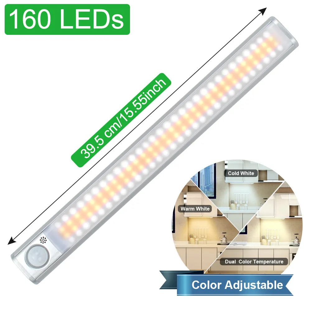 Smart USB rechargeable body induction cabinet light with aluminium alloy shade and motion sensor