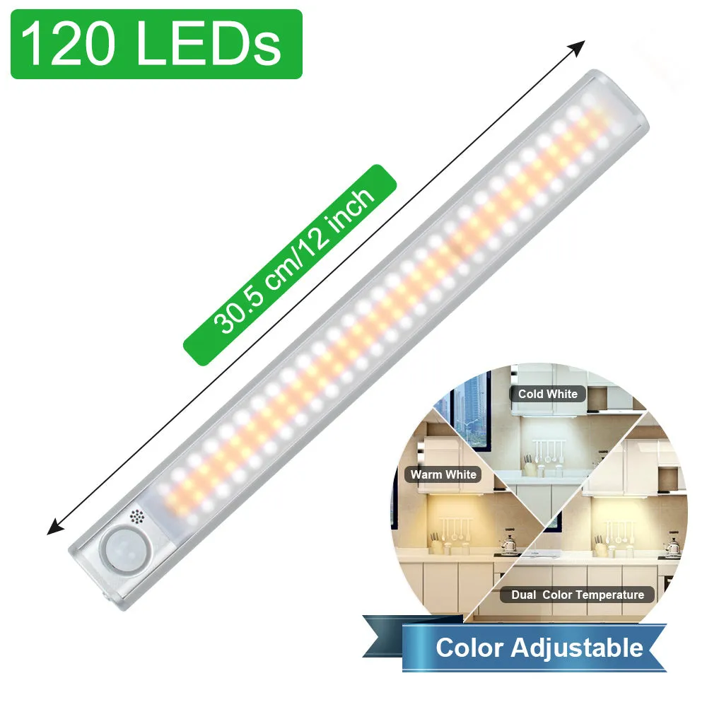 Smart USB rechargeable body induction cabinet light with aluminium alloy shade and motion sensor