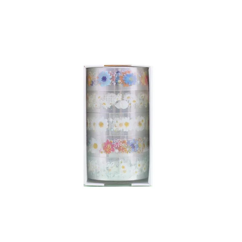 Transparent 1.5cm adhesive tape roll in Midsummer Daisy colour for journal decoration
