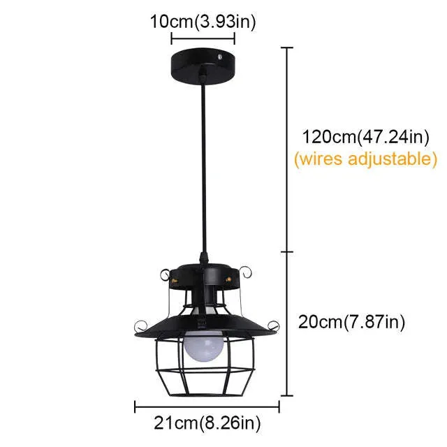 American iron droplight restaurant decorative lamp with retro lantern shape single head design