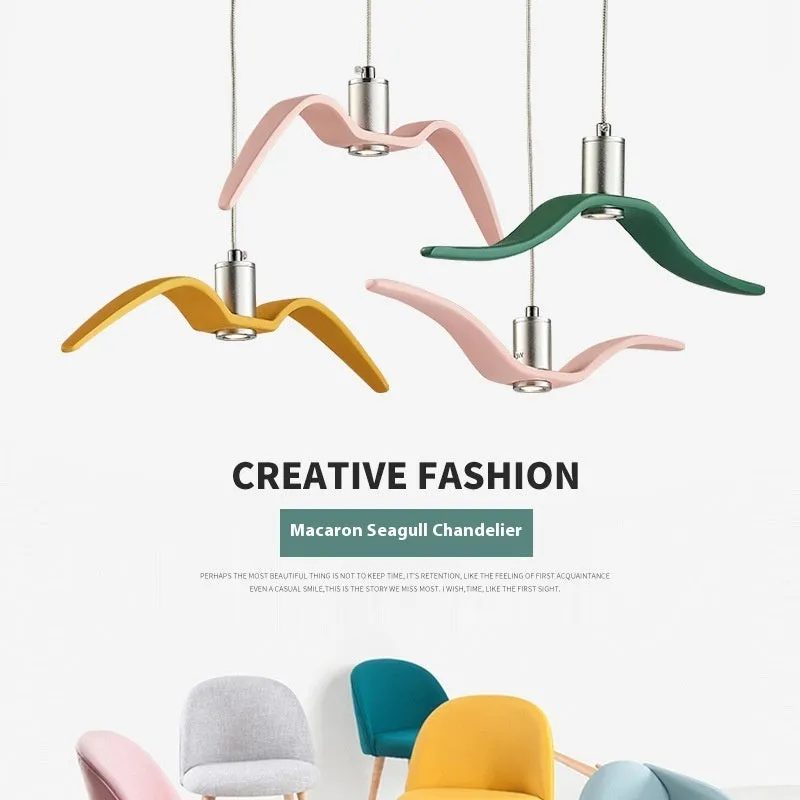 Nordic postmodern macaron style LED chandelier in available colour options