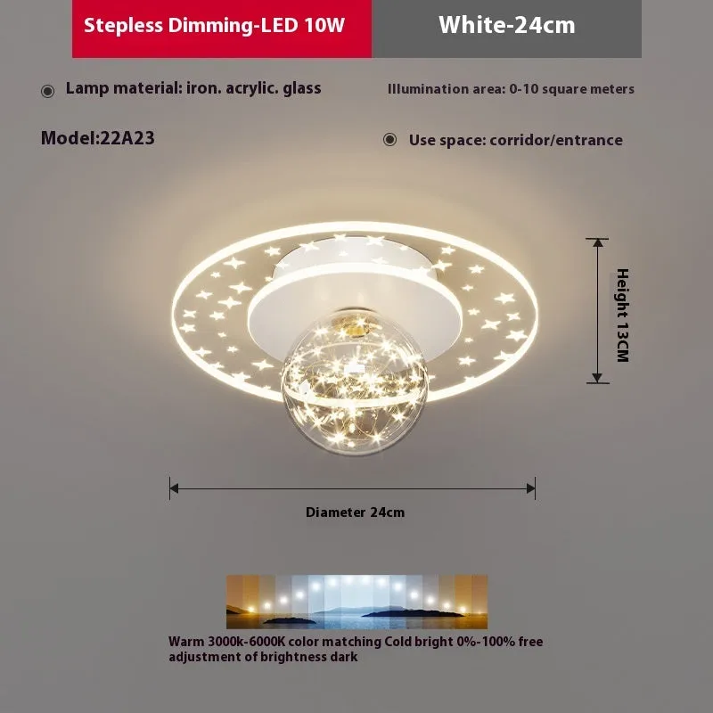 Modern slim LED ceiling lamp for corridors in gold, black, or white finish with dimmable light.
