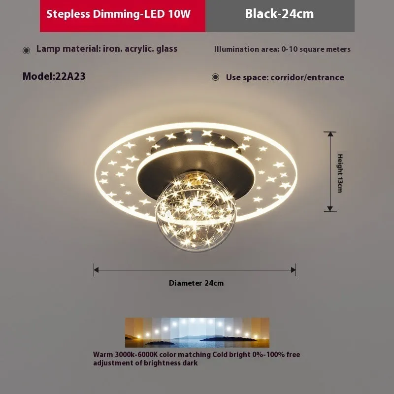 Modern slim LED ceiling lamp for corridors in gold, black, or white finish with dimmable light.