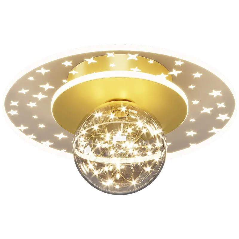 Modern slim LED ceiling lamp for corridors in gold, black, or white finish with dimmable light.